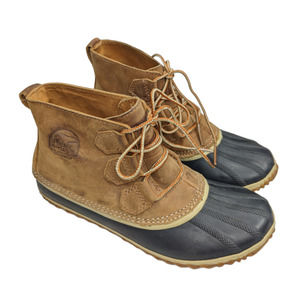 Sorel Out N About Waterproof Rain Duck Boots Brown Black Elk Sz 8.5 Womens